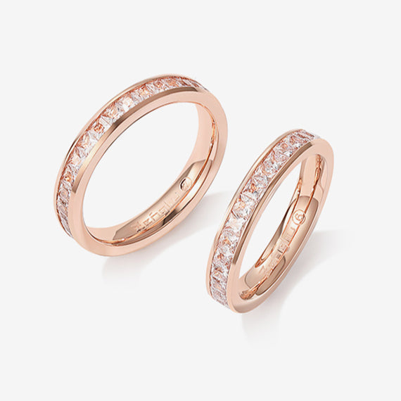 Niche-Design Starry Sky Rose Gold Titanium Steel Ring