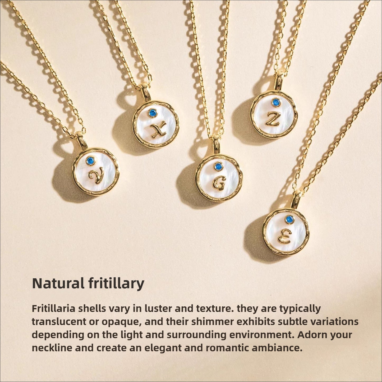 Natural Fritillary Pearl Letter Pendant Niche Luxury Necklace