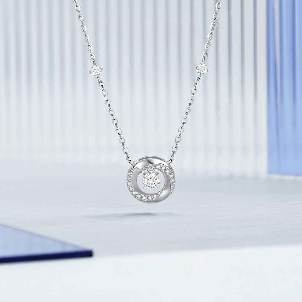 Möbius Loop "3-Second Crush" S925 Silver Niche Collarbone Necklace