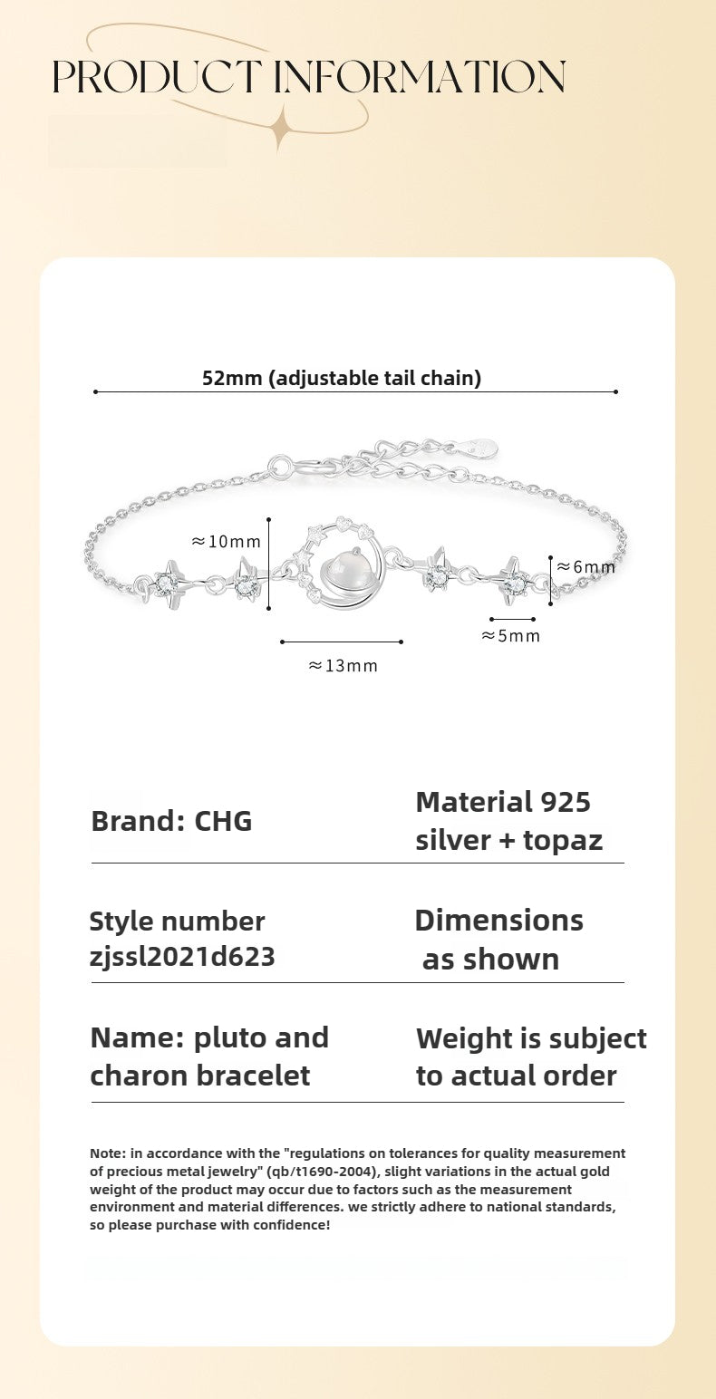 25' New Arrival Pluto Bracelet Sterling Silver for Women Niche Bracelet