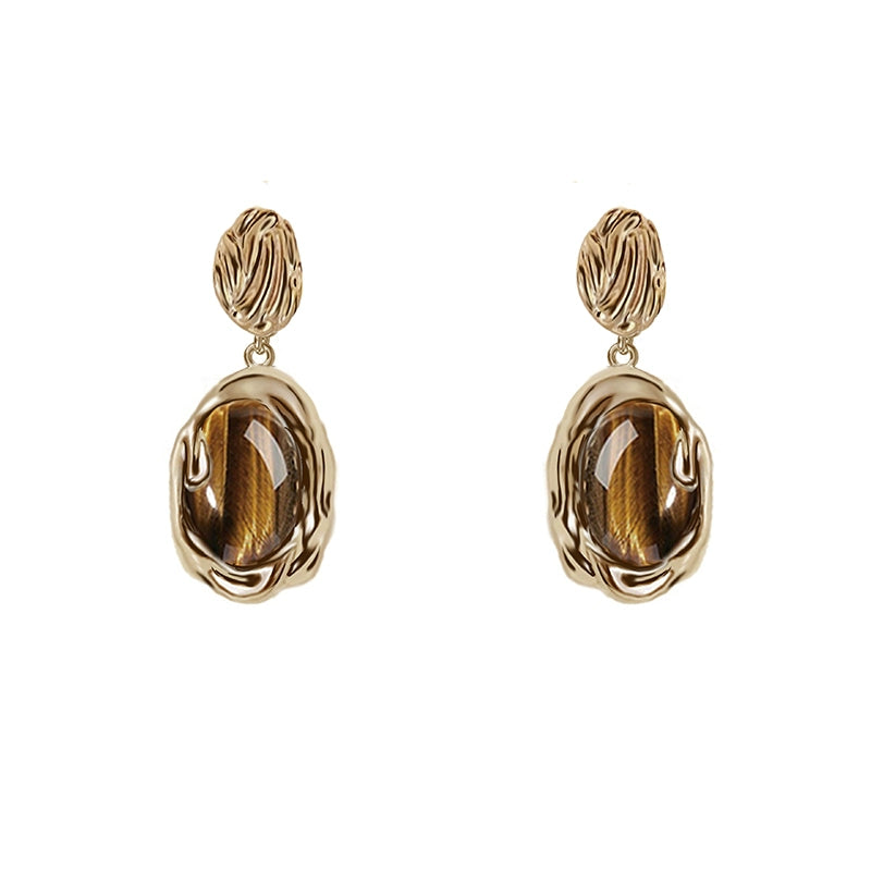 Retro Niche Luxurious Heart-Shaped Melanin-Inspired Color Palette Earring