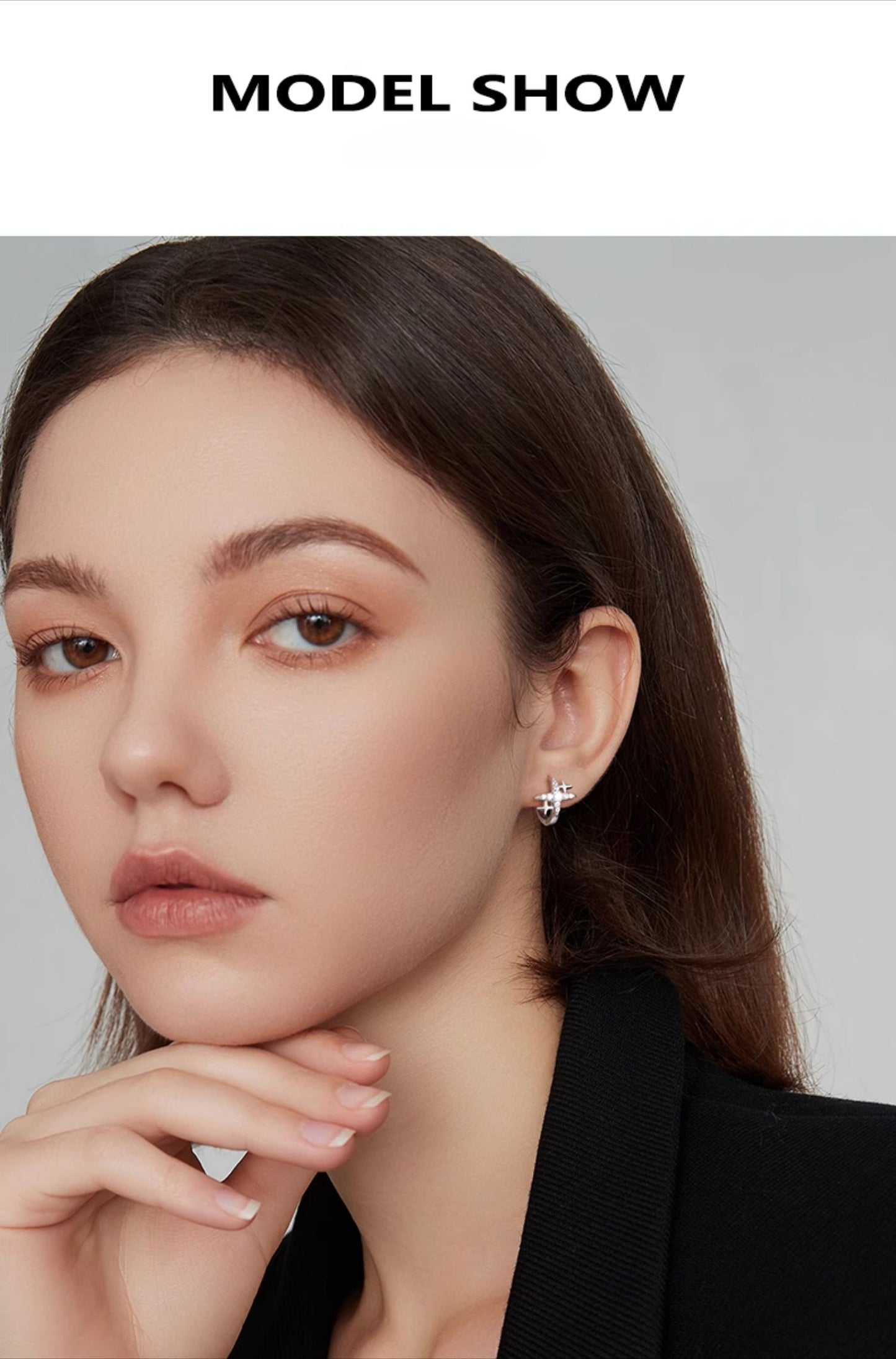 Luxury-inspired, Niche Design, Sophisticated Appeal, Four-pointed Star Stud Earrings