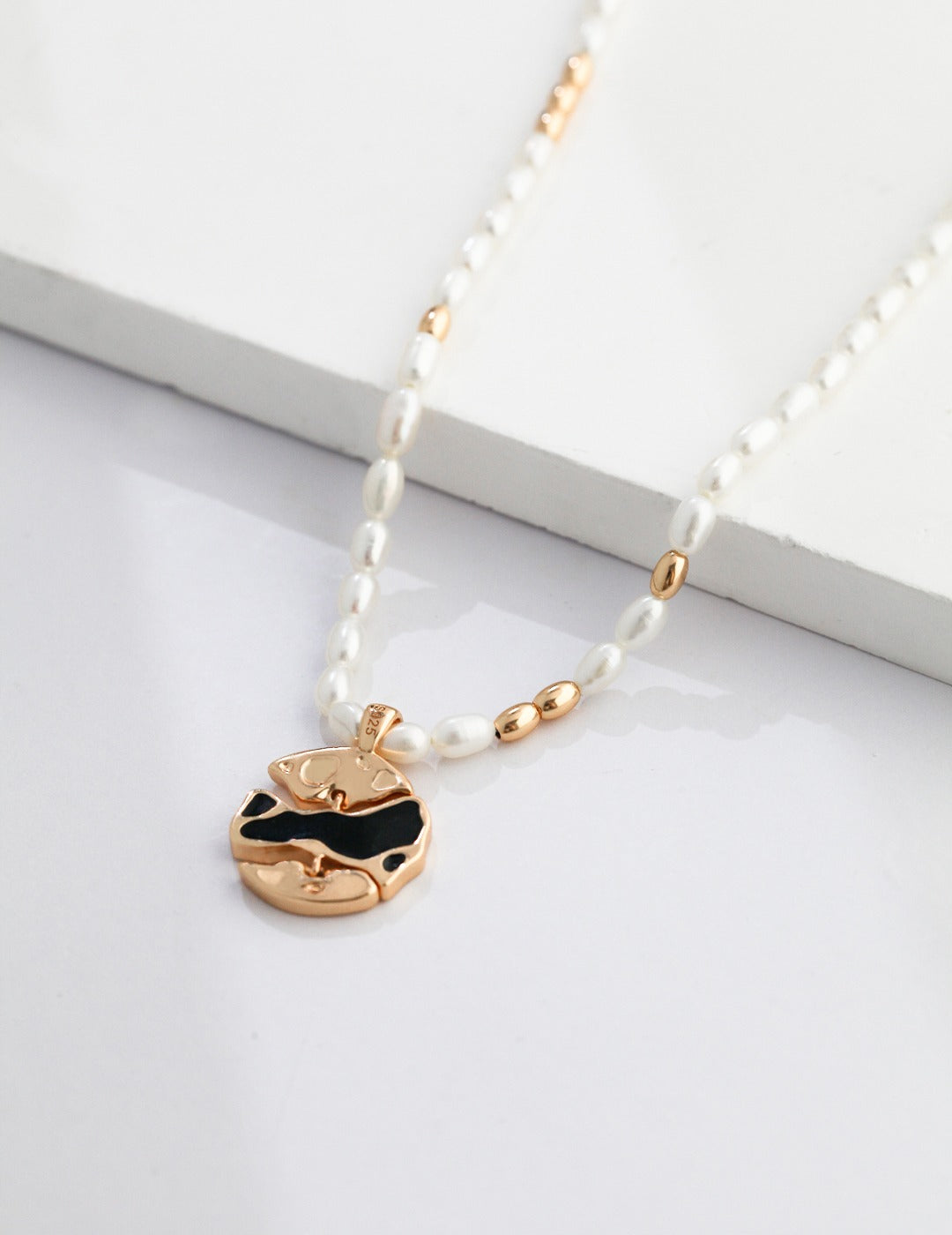S925 Sterling Silver Natural Pearl Czech Glass Handmade Jewelry Necklace