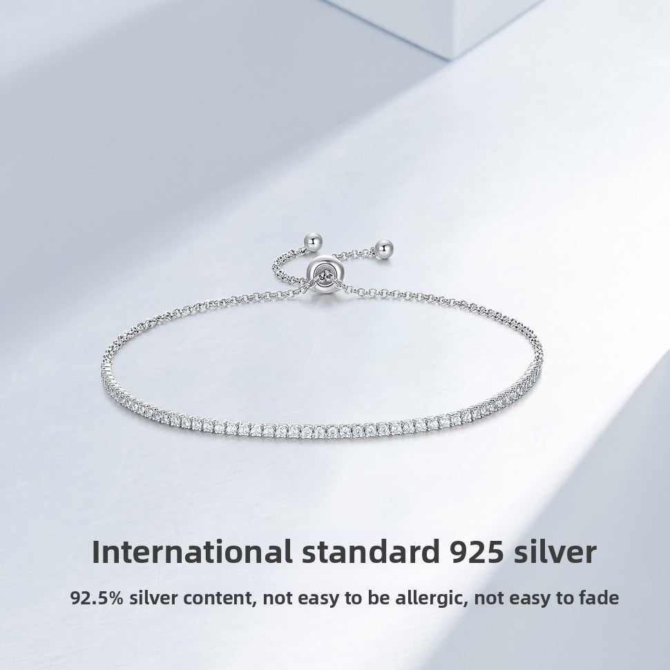 Fashionable Minimalist Sterling Silver Niche Design Bracelet