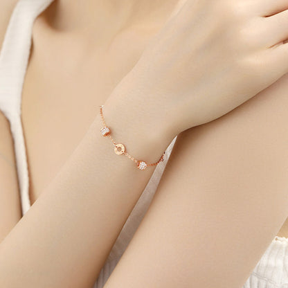 Delicate S925 Silver 'Petite Waist' Pattern Lucky Bead Bracelet