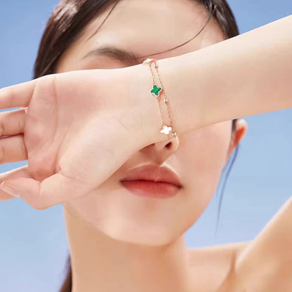 25's New Must-Have: Four-Leaf Clover 999 Sterling Silver Summer Light Luxury Niche Bracelet