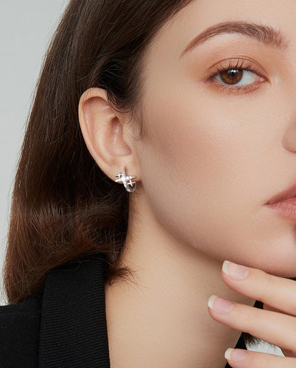 Luxury-inspired, Niche Design, Sophisticated Appeal, Four-pointed Star Stud Earrings