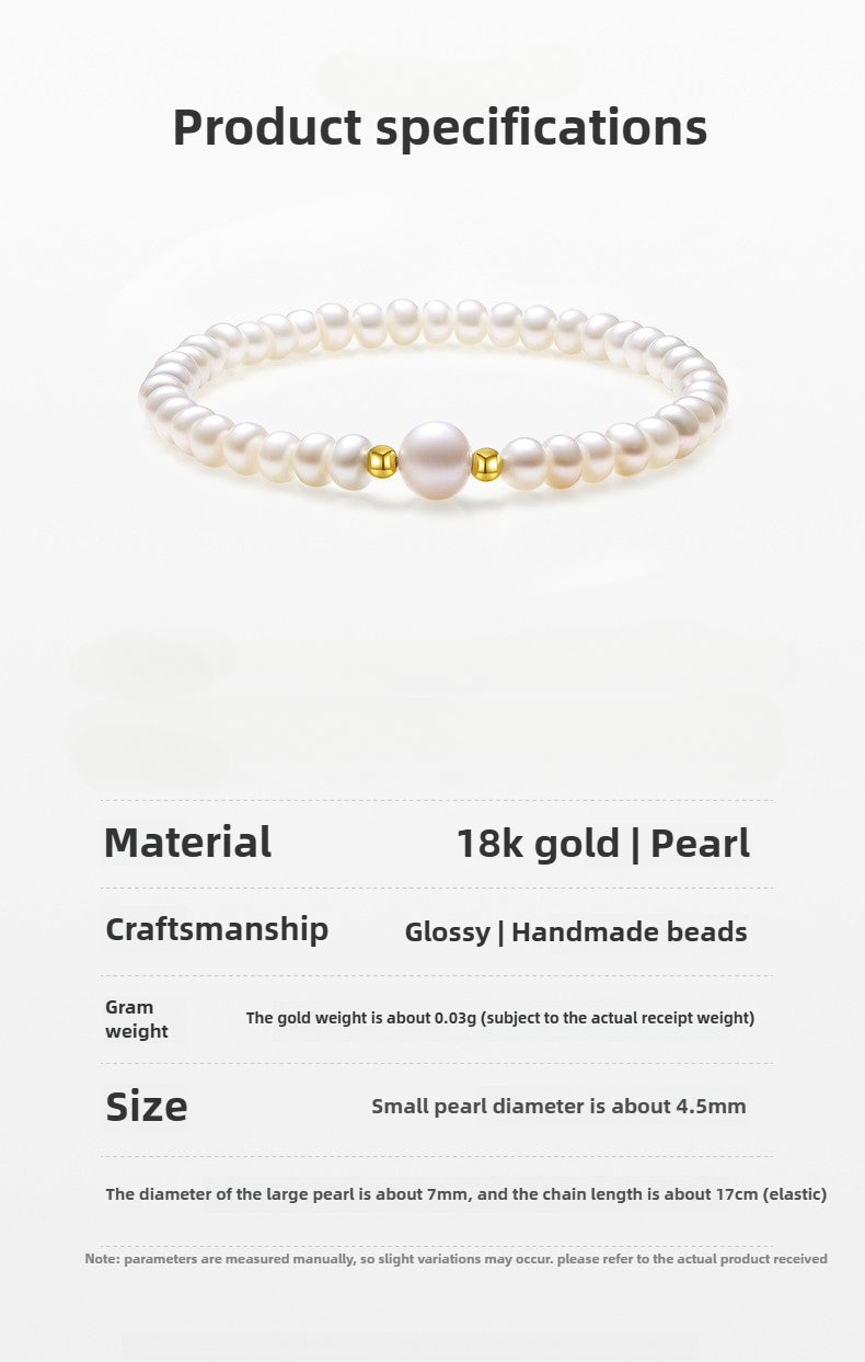 Moonlight Goddess Pearl 18K Gold Luxury-inspired versatile Bracelet
