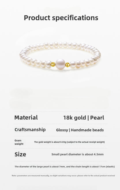 Moonlight Goddess Pearl 18K Gold Luxury-inspired versatile Bracelet