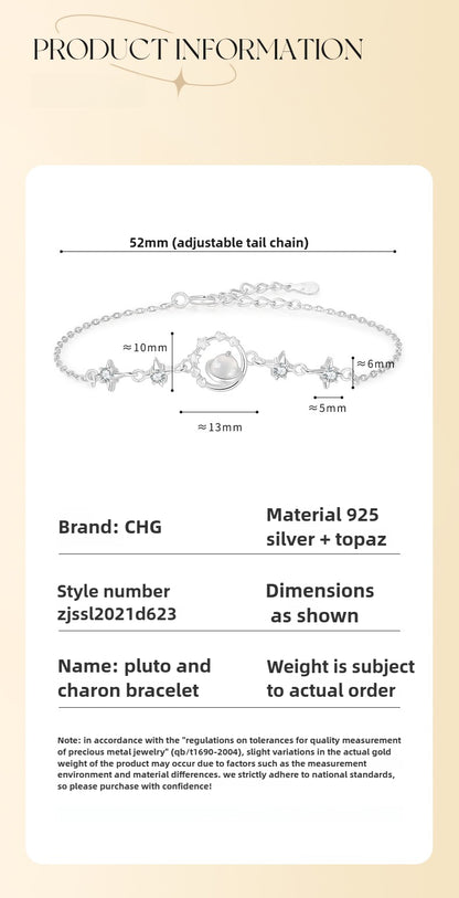 25' New Arrival Pluto Bracelet Sterling Silver for Women Niche Bracelet