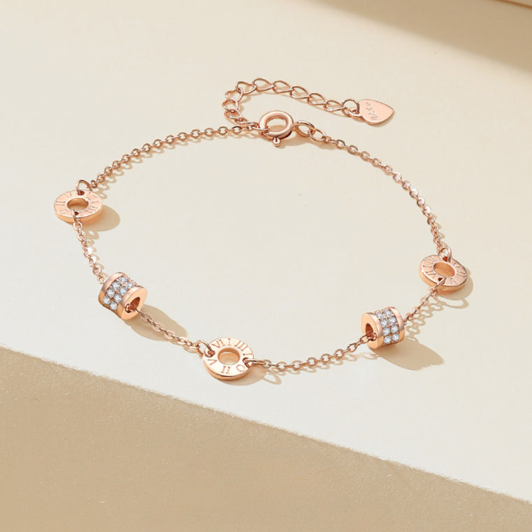 Delicate S925 Silver 'Petite Waist' Pattern Lucky Bead Bracelet