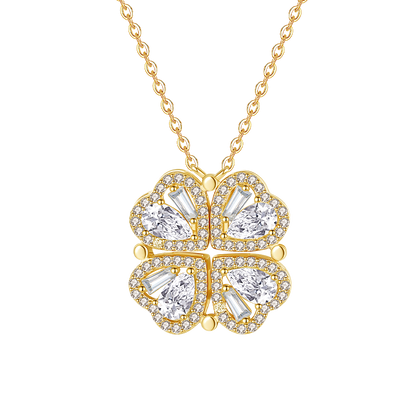 Four-Leaf Clover Women's Premium Light Luxury Niche Heart-Shaped Collarbone Necklace