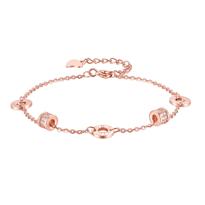 Delicate S925 Silver 'Petite Waist' Pattern Lucky Bead Bracelet
