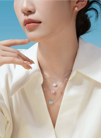 Rosette Nebula S925 Sterling Silver Light Luxury Collarbone Necklace