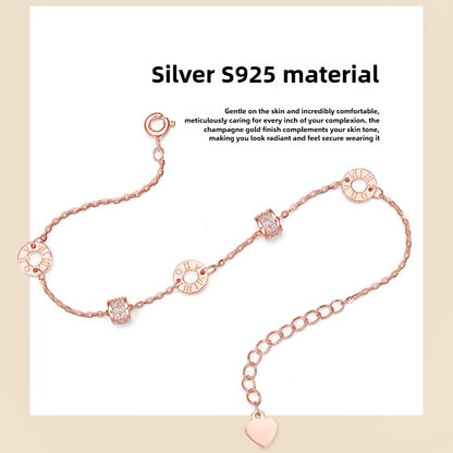 Delicate S925 Silver 'Petite Waist' Pattern Lucky Bead Bracelet