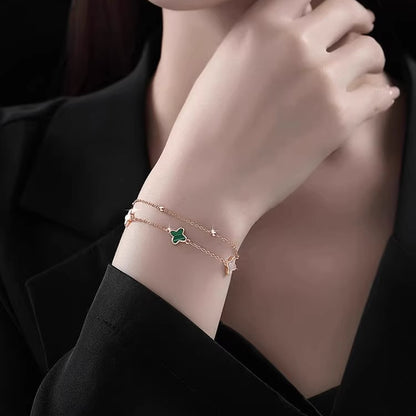25's New Must-Have: Four-Leaf Clover 999 Sterling Silver Summer Light Luxury Niche Bracelet