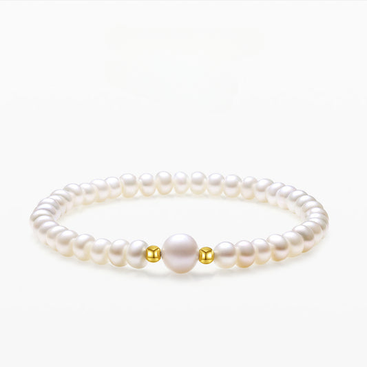 Moonlight Goddess Pearl 18K Gold Luxury-inspired versatile Bracelet