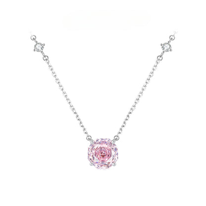 Rosette Nebula S925 Sterling Silver Light Luxury Collarbone Necklace