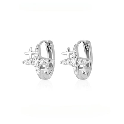 Luxury-inspired, Niche Design, Sophisticated Appeal, Four-pointed Star Stud Earrings
