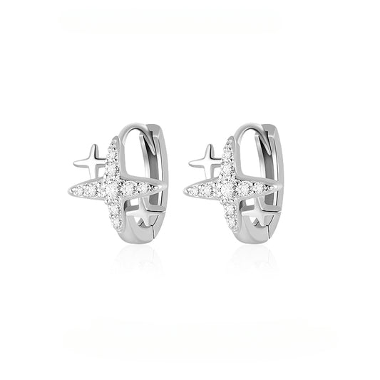 Luxury-inspired, Niche Design, Sophisticated Appeal, Four-pointed Star Stud Earrings