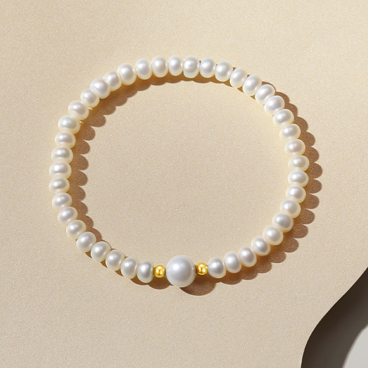 Moonlight Goddess Pearl 18K Gold Luxury-inspired versatile Bracelet
