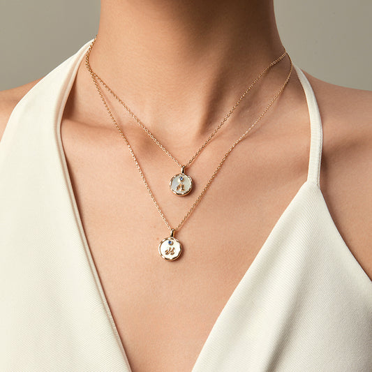 Natural Fritillary Pearl Letter Pendant Niche Luxury Necklace