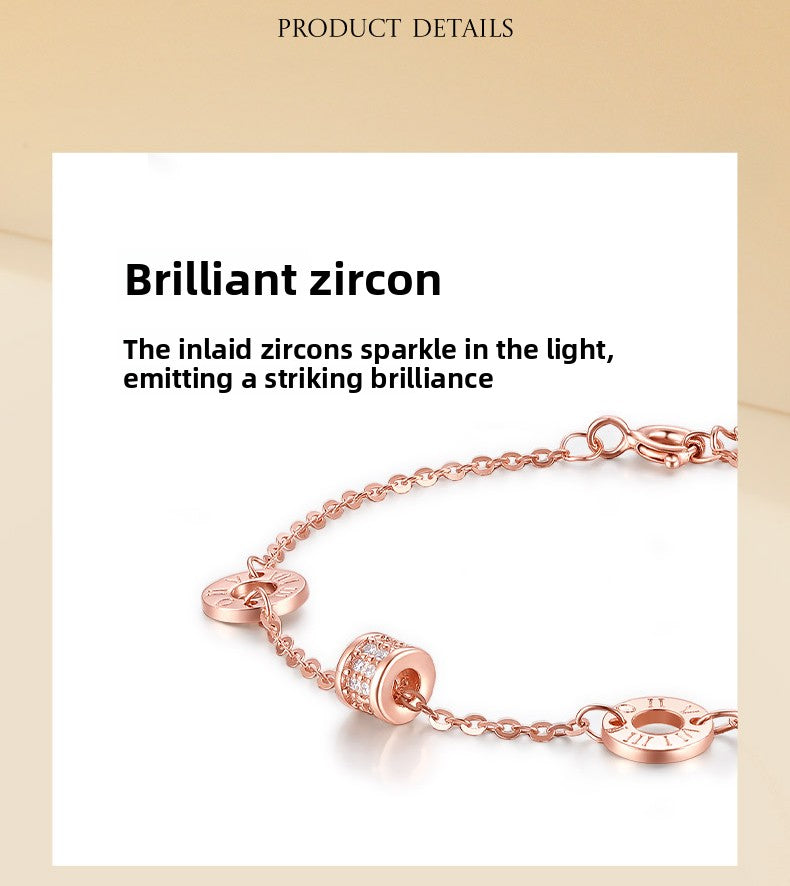 Delicate S925 Silver 'Petite Waist' Pattern Lucky Bead Bracelet